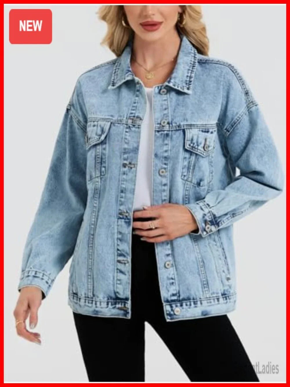 Oversized Denim Jacket Women Boyfriend Jean Jacket Trendy Loose Shacket Trucker